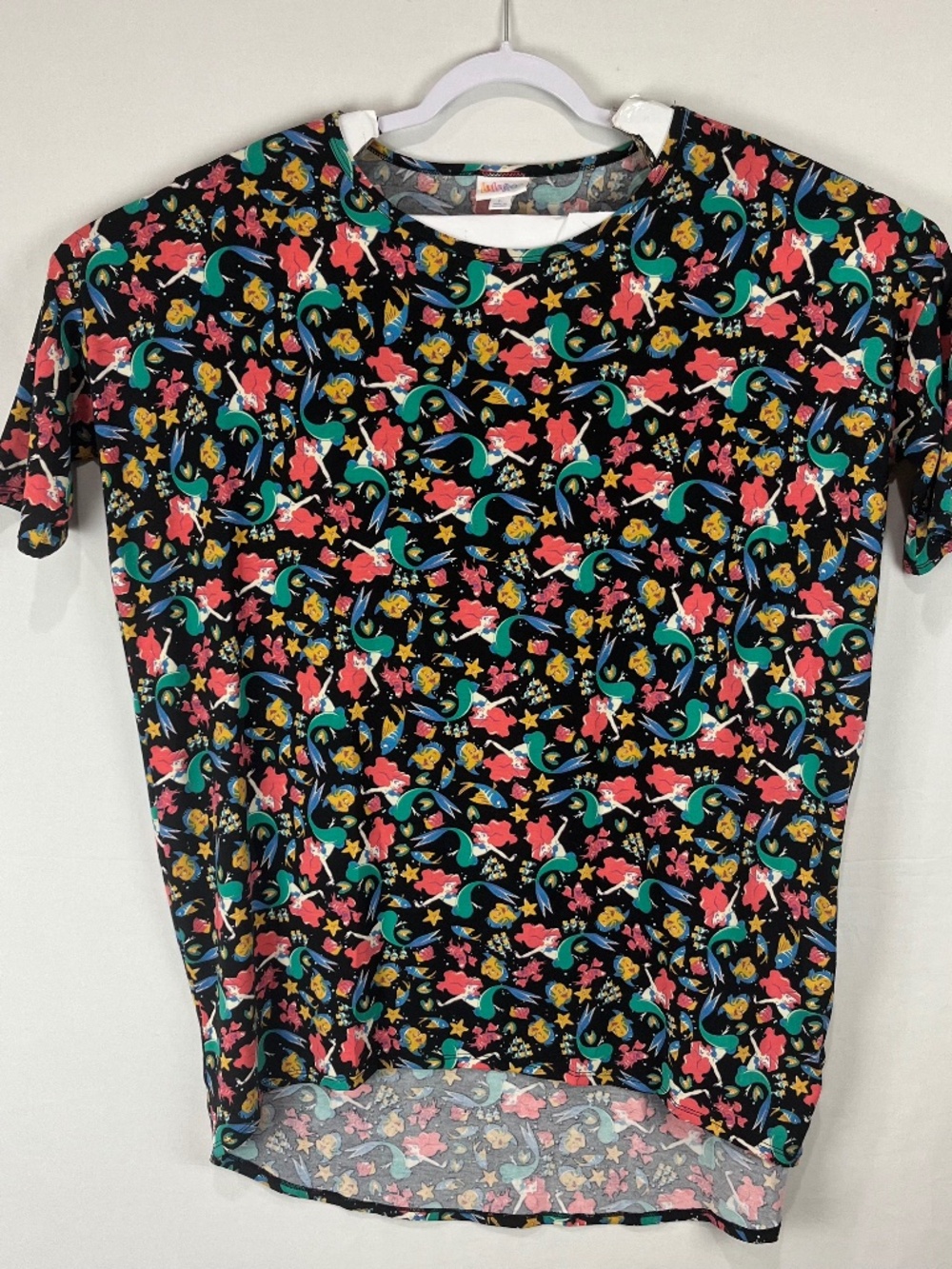 LuLaRoe Disney Collection Womens Large Ariel Little Mermaid Tunic Irma Shirt